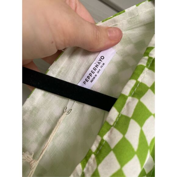 Peppermayo NWT Audrey Vintage Slip Dress in Lime Check, Size 6, MSRP $75 - Picture 7 of 14